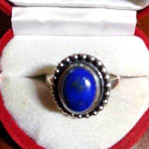 Genuine earth mined Lapiz lazuli 925 ring